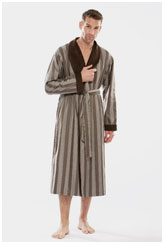 Мужской домашний халат Jacquards Stripes brown/silver